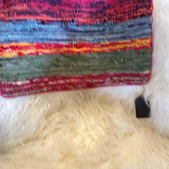 Great woven striped accent pillow. Bright Colors. 18 x 18, Tradestar. - Picture 3 of 9